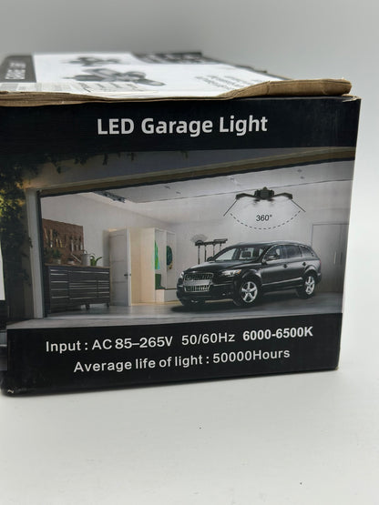 Luminaires de Garage à LED, 12000LM - 6500K Luminaire Garage, Éclairage Magasin Avec Panneaux Ajustables Multi Panneaux Position LED Plafond Lumineux Pour Garage Magasin Atelier Sous-sol Entrepôt