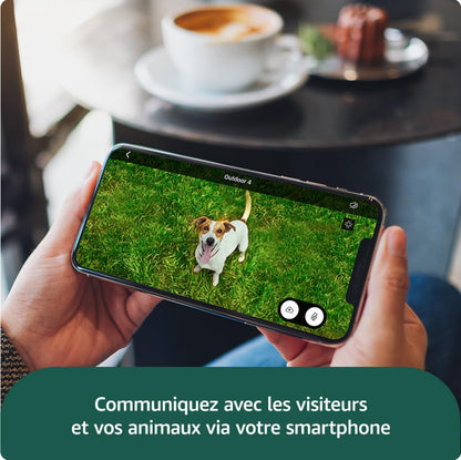 Nouvelle caméra Blink (Outdoor 4) : caméra de surveillance connectée HD sans fil, 2 ans d'autonomie, détection de mouvements avancée, fonctionne avec Alexa (système 1 caméra avec Sync Module Core)