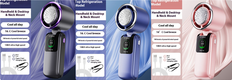 Mini Ventilateur Turbo "BreezeGo" – Rechargeable USB & 6 Vitesses