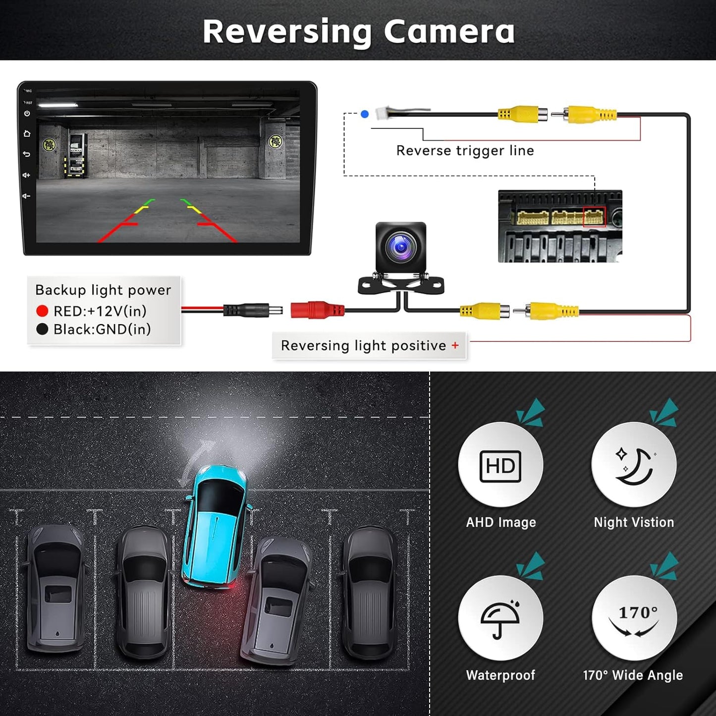 CAMECHO Android 11 Autoradio pour Volkswagen Passat 2012-2015, 2G+32G, Wireless Carplay Android Auto, 10.1" HD écran Double Din Bluetooth avec GPS HiFi Support FM RDS SWC + AHD Caméra de recule