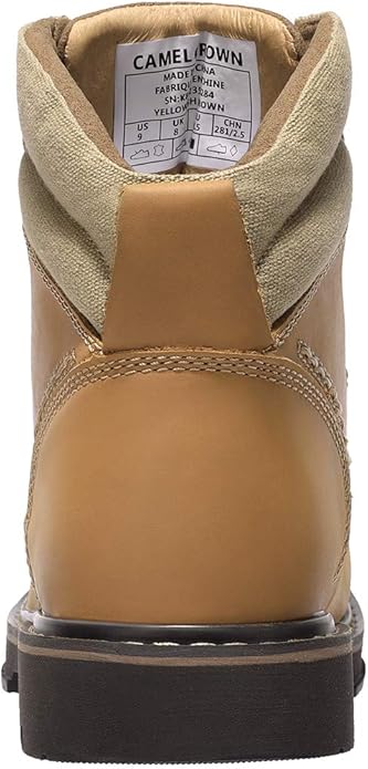 CAMEL CROWN Bottes à lacets Bottes de combat pour hommes Bottes de travail Bottes pour hommes Chaussures de travail en cuir Bottes de travail classiques à tige courte pour extérieur Bottes de loisirs antidérapantes