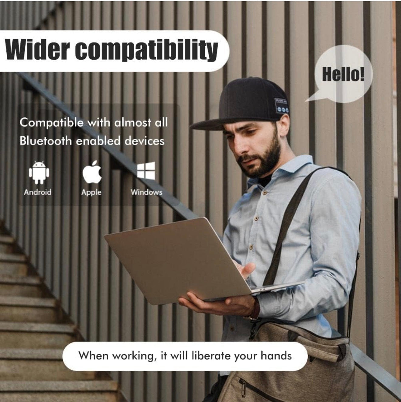 Casquette de Musique avec Haut-Parleur Bluetooth, Chapeau Bluetooth réglable avec Haut-Parleur Intelligent sans Fil Bluetooth 5.0, Casquette de Baseball Street Sports