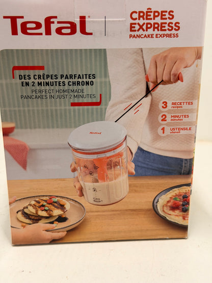 Tefal Crêpes Express Batteur intelligent, 900 ml, Gaufres Crêpes Pancakes en 2 minutes, Pâte sans grumeaux, Fait maison, Résultats parfaits, Facile à utiliser, 3 recettes graduées intégrées K1844404