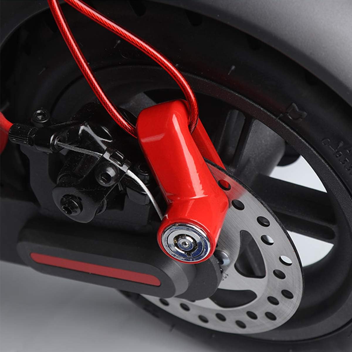 Serrure de Frein à Disque,Verrou de Frein à Disque en Fil d'acier pour Xiaomi M365 Trottinette électrique,Scooter Électrique Anti-Vol De Fil d'acier Antivol Disque Freins,Scooter Antivol sécurité