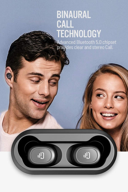 Oreillettes Bluetooth 5.0 Dudios Zeus Air, Écouteurs Bluetooth Longue Autonomie avec Boîte de Charge, Casque Sport Léger TWS Vrai sans Fil, Oreillettes Étanche Intra-auriculaires Antibruit avec Micro pour Smartphone Tablette