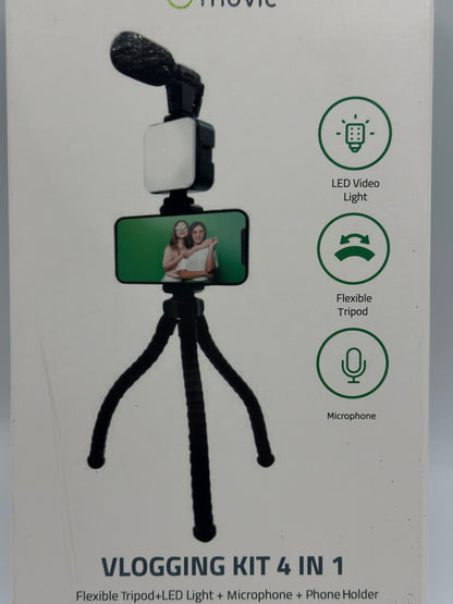 Support VLOGGING KIT 4 en 1 Micro + TREPIED + Support + LED