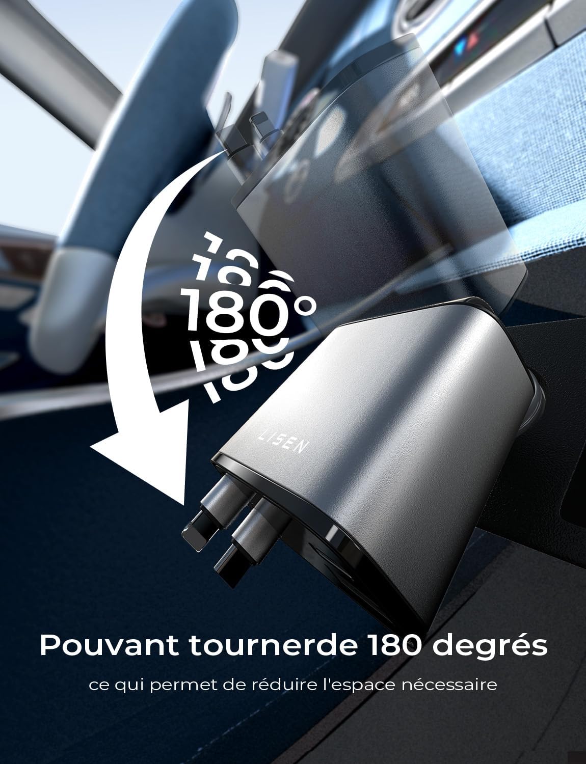 Chargeur Voiture USB C 69W 4 en 1 Rétractable[Câble Magique & Rebond Instantané] Chargeur Allume Cigare Voyage Camping Car Accessoires, Cadeau Maman Papa Cadeau Fête Des Meres pour iPhone 16 15