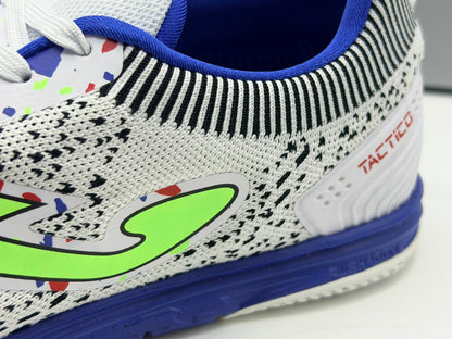 Chaussures de futsal JOMA TACTICO IN - BLANC BLEU/JAUNE FLUO