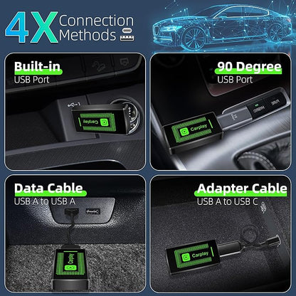 Adaptateur Carplay sans Fil pour iPhone, Mise à Niveau 2024, clé USB CarPlay, Facile à Brancher et à Jouer, Compatible avec Les Voitures à partir de 2016 et iPhone iOS 10+