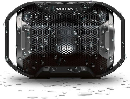Philips Audio Enceinte Bluetooth portable SB300B/00 (Basses volumineuses, Bluetooth, lumière multicolore, fonction mains-libres, anti-chocs et étanche) Noir