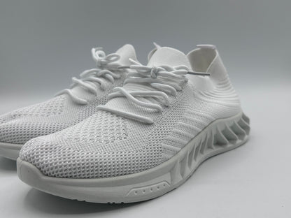 Semelles intérieures en dentelle pour homme - Maille souple - Couleur tendance - Chaussures de sport décontractées respirantes et solides - Pour la course à pied, blanc, 40
