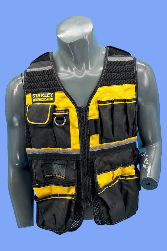 Stanley Fmst1 Veste Porte-Outils Gamme Fatmax - Nombreuses Poches - Bretelles Ajustables - Bandes Réfléchissantes -Doublure en Maille, XL, Jaune/Noir Multicolore