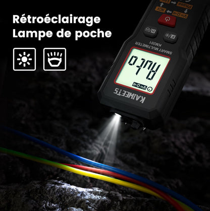 Multimètre Numérique, Multimètre Auto, Mesure Intelligente, Multimètre Professionnel, Testeur Electrique, Voltmetre, Mesure de Tension CA/CC, Résistance, Continuité et Séquence de Phase