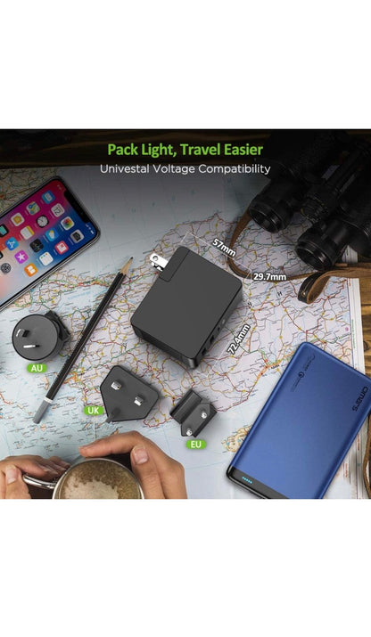 Chargeur mural ultra rapide grâce à ses 60watt et USB C, prise EU/UK neuf