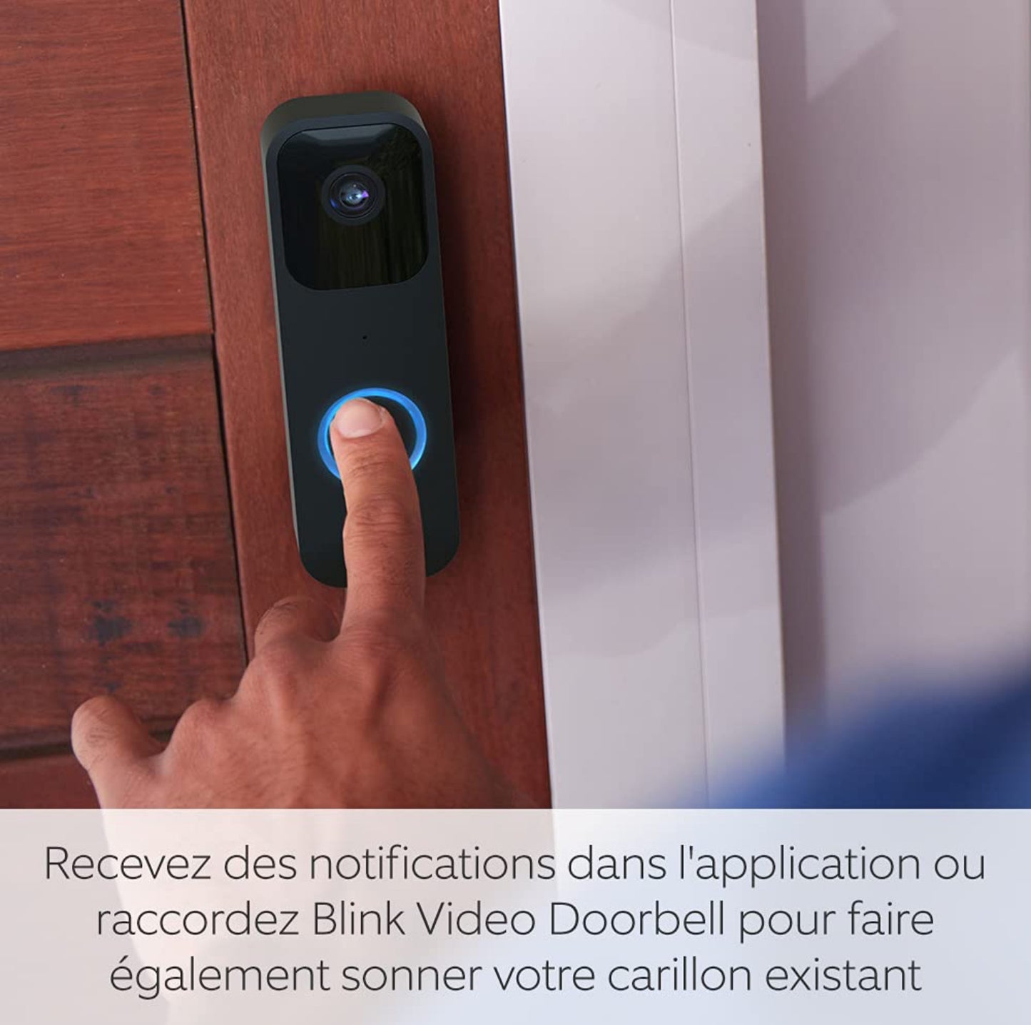 Blink Sonnette Vidéo | Système audio bidirectionnel, vidéo HD, longue autonomie, détection de mouvements, notifications de sonnette dans l'application, fonctionne avec Alexa | Noir