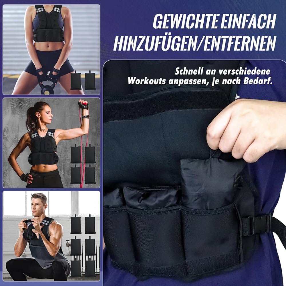 Vailge Gilet lesté de course pour homme et femme - Gilet d'entraînement avec poids pour fitness, musculation, course, cross training