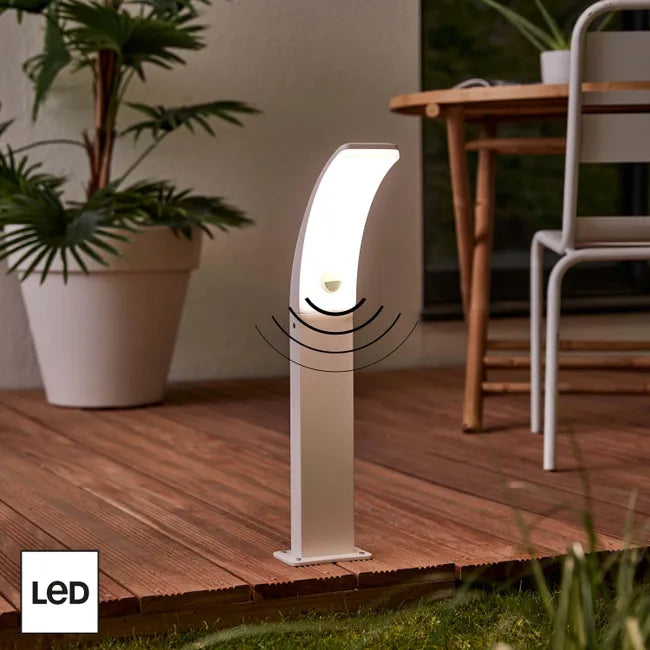 Borne extérieure Led à détection Lakko, 1500 Lumens, blanc INSPIRE