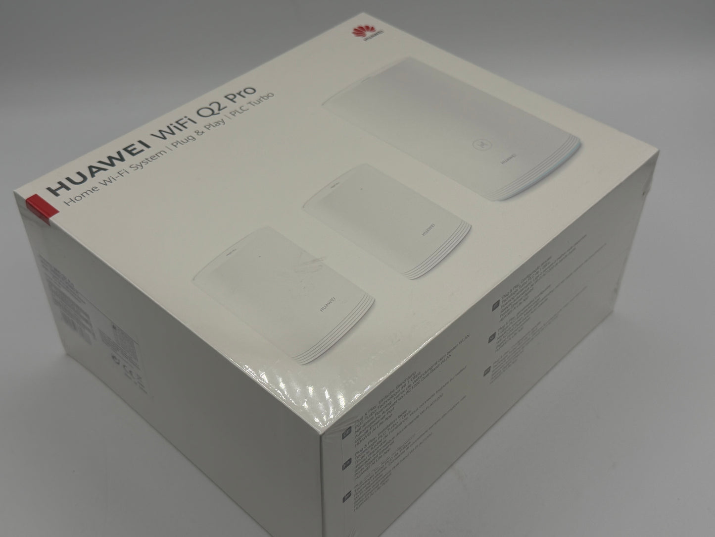 HUAWEI Wi-Fi Q2 Pro (1 Base + 2 Satellites) Système Hybride Maillé 5GHz et CPL Un Réseau Unique Plug & Play Faible Latence Gigabit Powerline Ports GE Optimisation Wi-Fi 5GHz