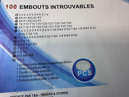 100 EMBOUTS INTROUVABLES de sécurité ￼