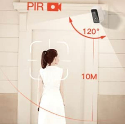 Caméra de sécurité extérieure WiFi sans fil, caméra de sécurité domestique alimentée par batterie rechargeable, vision nocturne