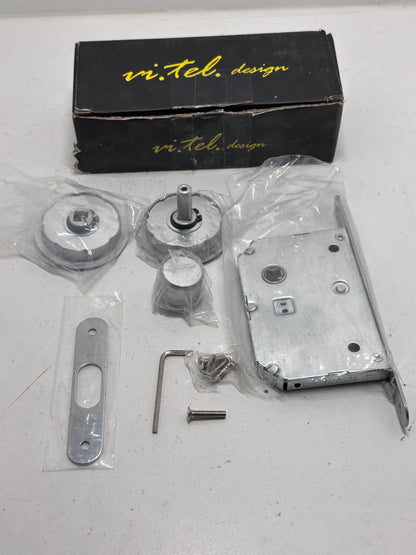 VI.TEL. E0262 N 51 Kit avec serrure pour portes coulissantes Chrome satiné