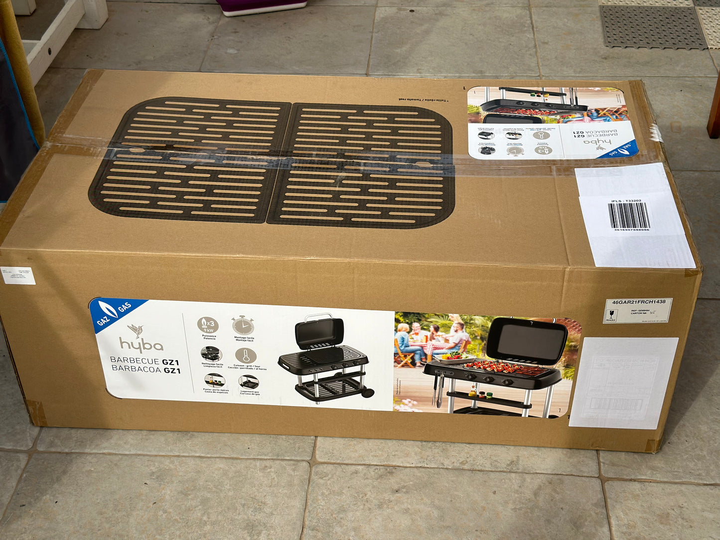 Barbecue XL à Gaz sur Chariot 3 feux avec Thermomètre Intégré HYBA neuf