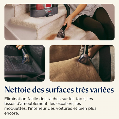 BISSELL SpotClean ProHeat, Shampouineuse Canapé, Moteur Puissant de 330W, Design Compact, avec Technologie HeatWave, Nettoyeur pour Tapis, Moquettes, Meubles, Tissus, Voiture & Plus Encore,
