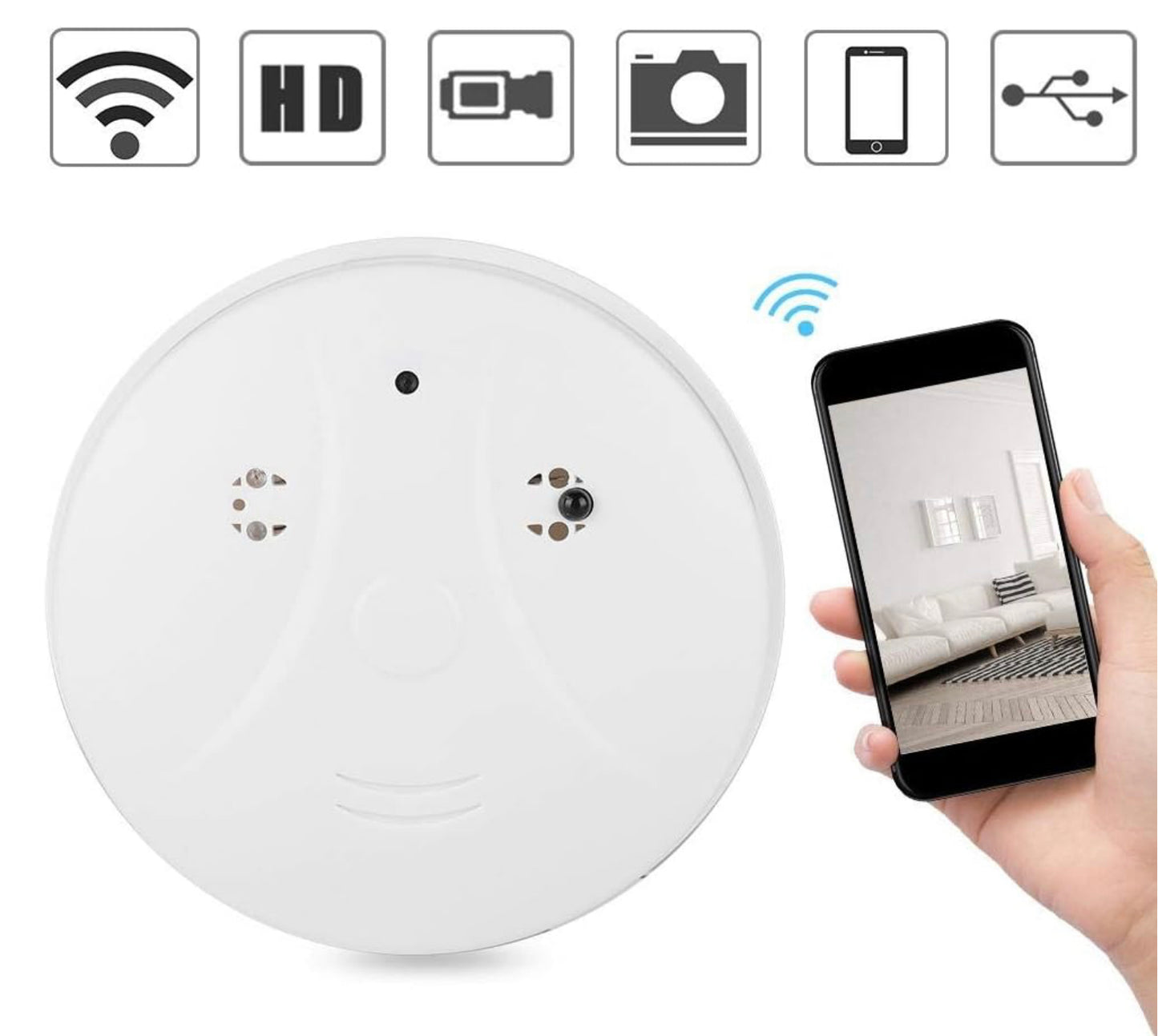 Détecteur D'alarme 1080P WiFi Caméra 32GB Vidéo DV DVR 15M Télécommande Nanny Motion Cam