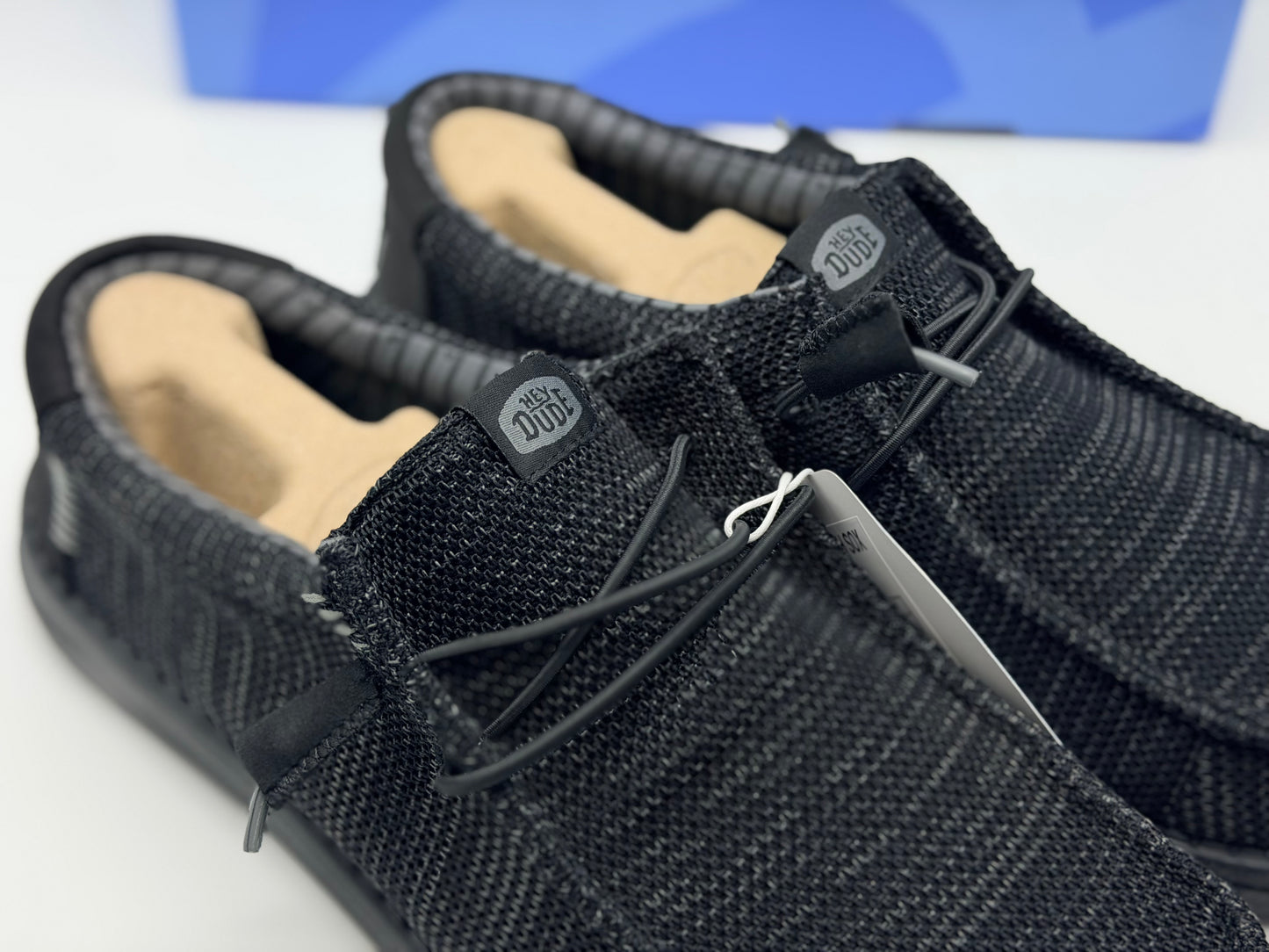 HEYDUDE Wally Stretch Sox - Chaussures pour Hommes - Baskets avec Semelles Confortables - Style Mocassin, Black/Black, 42