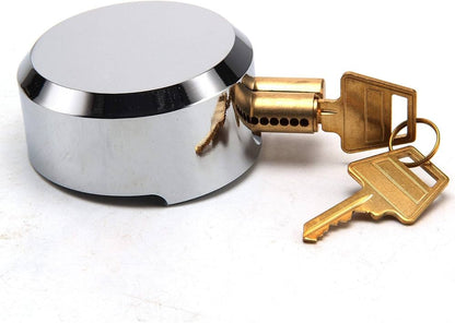 Fermer à clé Rondelle de hockey en acier chromé de 73 mm, Serrure de porte de remplacement pour camionnette robuste ronde à cadenas dissimulé en acier solide