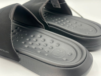 Claquettes Homme Noires - Under Armour - Tige Simili cuir - Semelle Matière synthétique taille 44