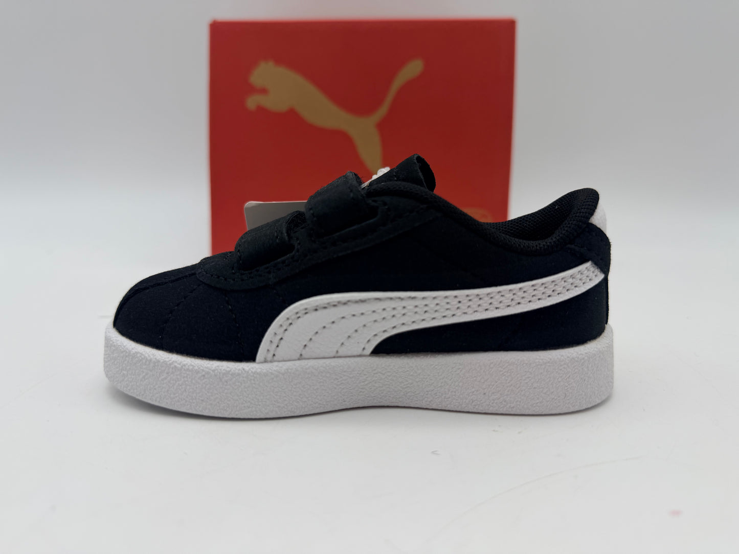 PUMA Mixte bébé Club II V INF Sneaker, Black White Gold, 21 EU