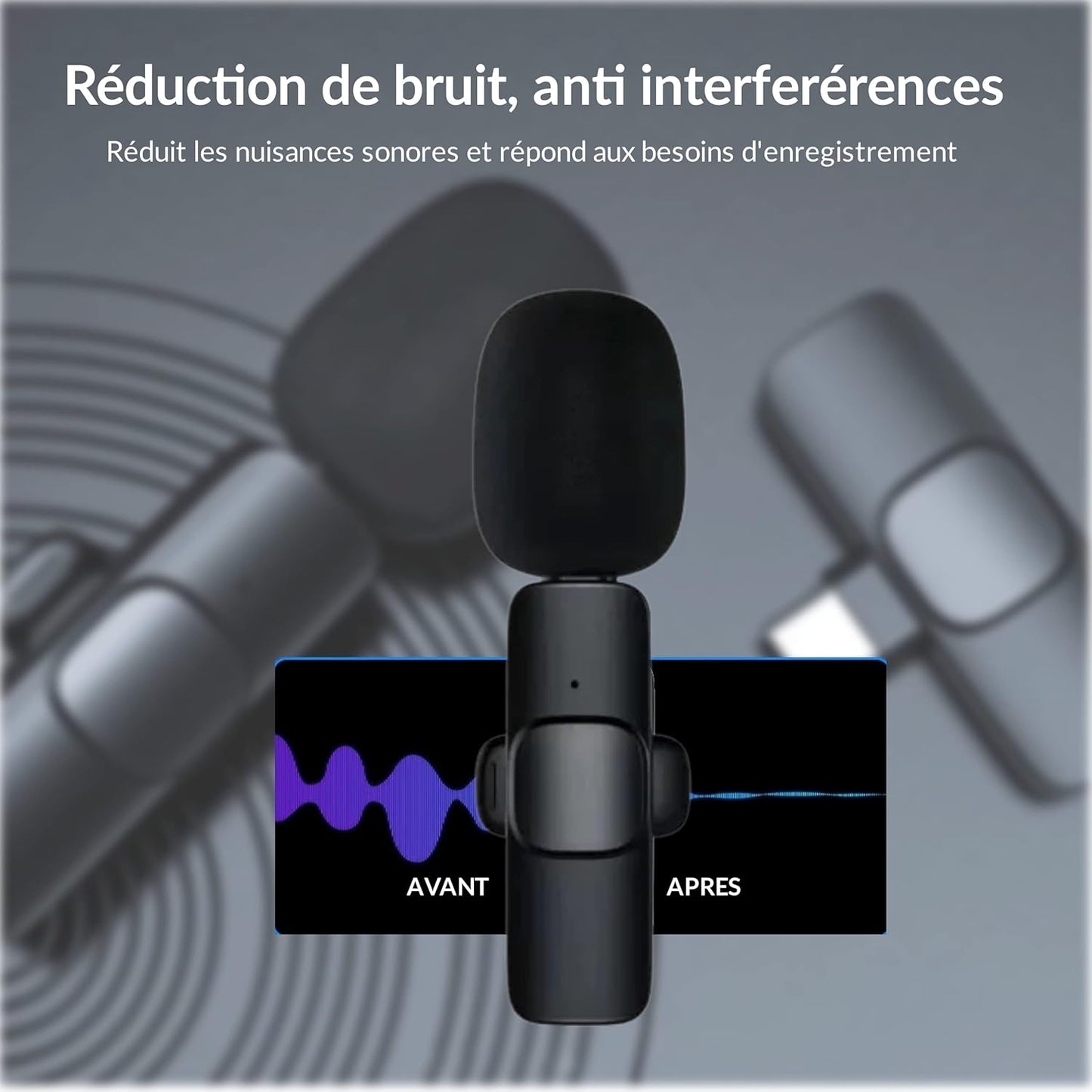 Jk products shopping online Micro Cravate sans Fil lavalier Compatible iPhone iPad Android iOS Smartphone Pc Microphone Plug and Play Enregistrement Live Stream Youtube