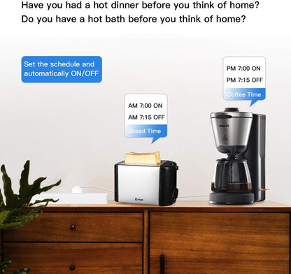 Prise Connectée WIFI Yuanguo Multiprise Intelligente 4000W 16A Indépendants Contrôle Vocal Français de App Compactible avec Alexa/Google Home/IFTTT 4Sortie 2USB Protection contre Surcharge