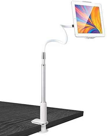 Support de téléphone Portable de Soutien de comprimé, support détachable réglable de téléphone approprié à la Chambre à Coucher, Cuisine Compatible avec Les dispositifs 4-10.5in, Argent