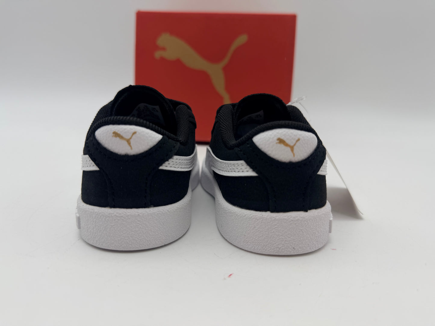 PUMA Mixte bébé Club II V INF Sneaker, Black White Gold, 21 EU