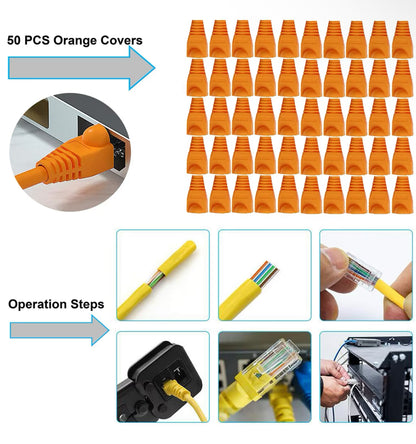 RJ45 Outils Kit Réseau Professionnel Pince à Sertir RJ12 RJ11 CAT5 CAT6 Cirmpature pour Câbles Réseau Entretien Kit LAN Testeur de Câble Outils de Réparation (Noir