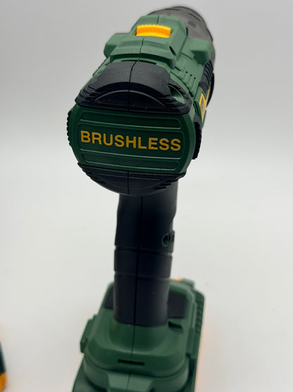 TECCPO Perceuse Visseuse sans Fil Brushless, 18V Perceuse a Percussion(60Nm), 30min Rapide Chargeur, 2×2.0Ah Batteries, 13mm Mandrin, 2 Vitesses (0-550/2000 tr/min), 35pcs Gratuit Accesoires-TDHD02P