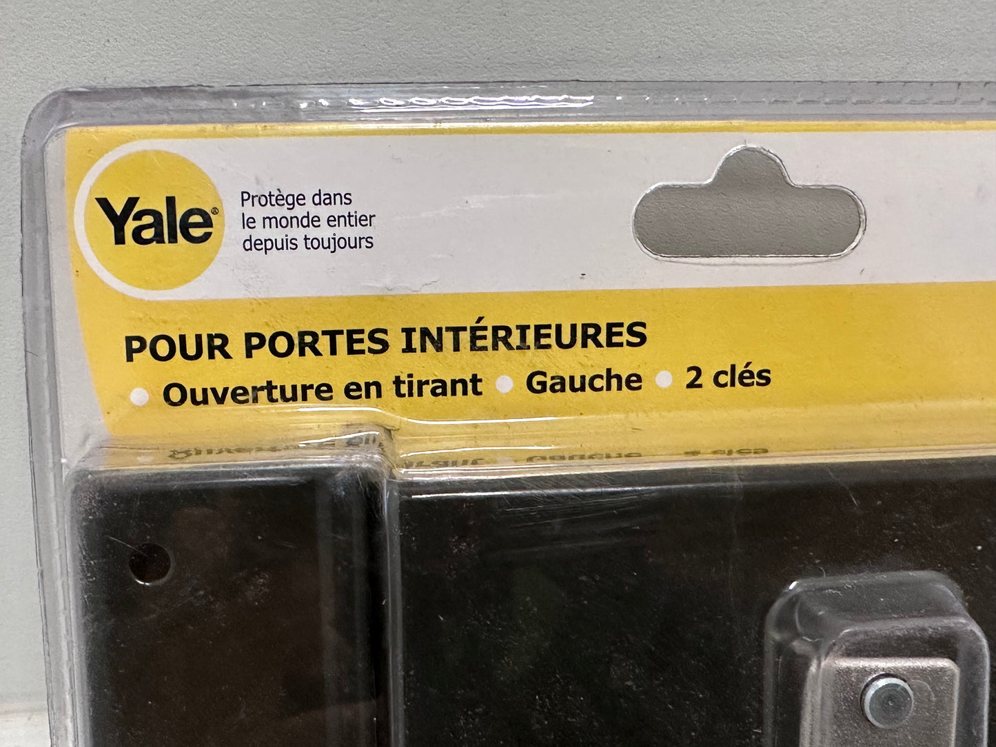 Yale Serrure en applique horizontale à fouillot Gauche - YAH36G - Kaki, 2 Clés fournies, Axe à 55 mm, Carré de 6 mm, Version Gauche - pour Porte intérieure de communication