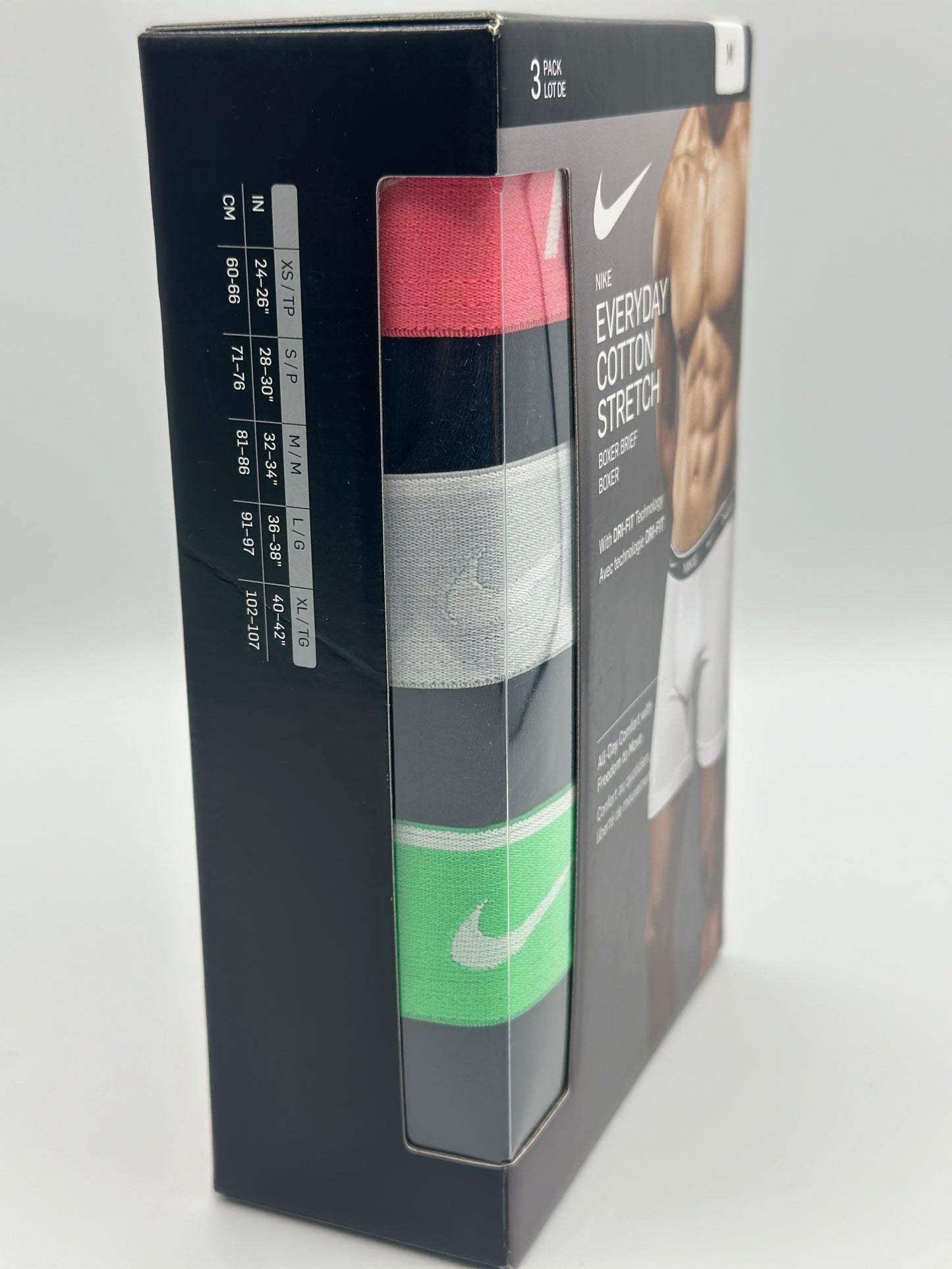 NIKE BOXERS PANTALONS POUR HOMMES 3PK gris/vert/rose tailles M