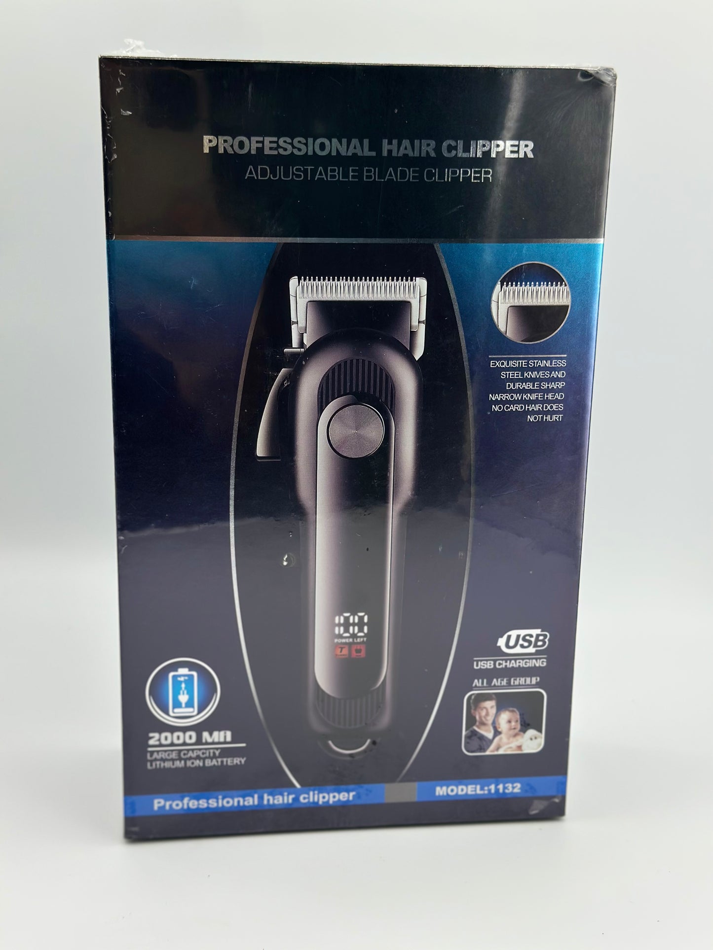 Tondeuse à Cheveux électrique pour Homme, Tondeuse à Cheveux Rechargeable avec 4 Peignes de Limitation, Kit de Coupe de Cheveu