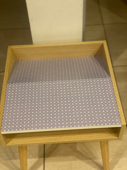 Bout de canapé scandinave sérigraphié gris/chêne À Monter Soit Même