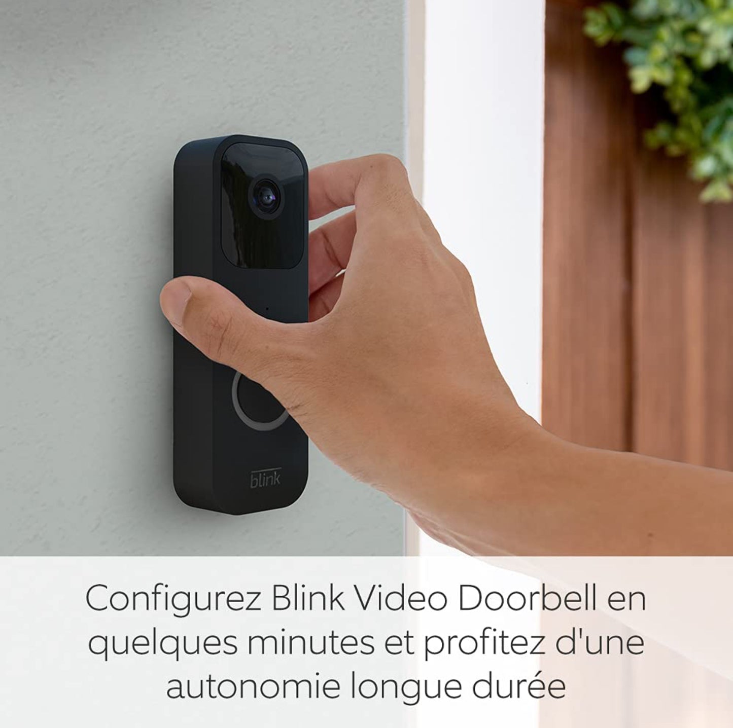 Blink Sonnette Vidéo | Système audio bidirectionnel, vidéo HD, longue autonomie, détection de mouvements, notifications de sonnette dans l'application, fonctionne avec Alexa | Noir