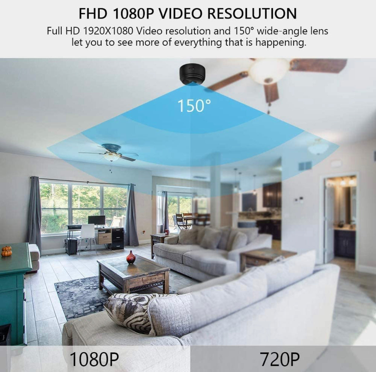 Mini Caméra de Surveillance 1080P Magnétique WiFi, WLAN avec Détection de Mouvement neuve