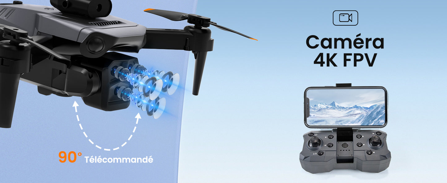 Drone Avec Caméra 4K, Quadricoptère FPV WiFi Télécommandé, 360°Flips neuf