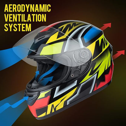 Casque de Moto Intégral, Scooter Respirant pour Femme Homme Adultes, Protection de Sécurité, Certifi XL