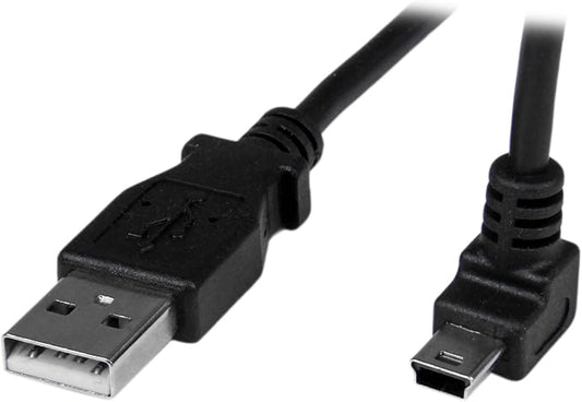 StarTech.com Câble Mini USB 1 m - A vers Mini B coudé 90° vers le haut - Câble USB Mini B Angle Coude vers le haut - Noir 1m (USBAMB1MU)