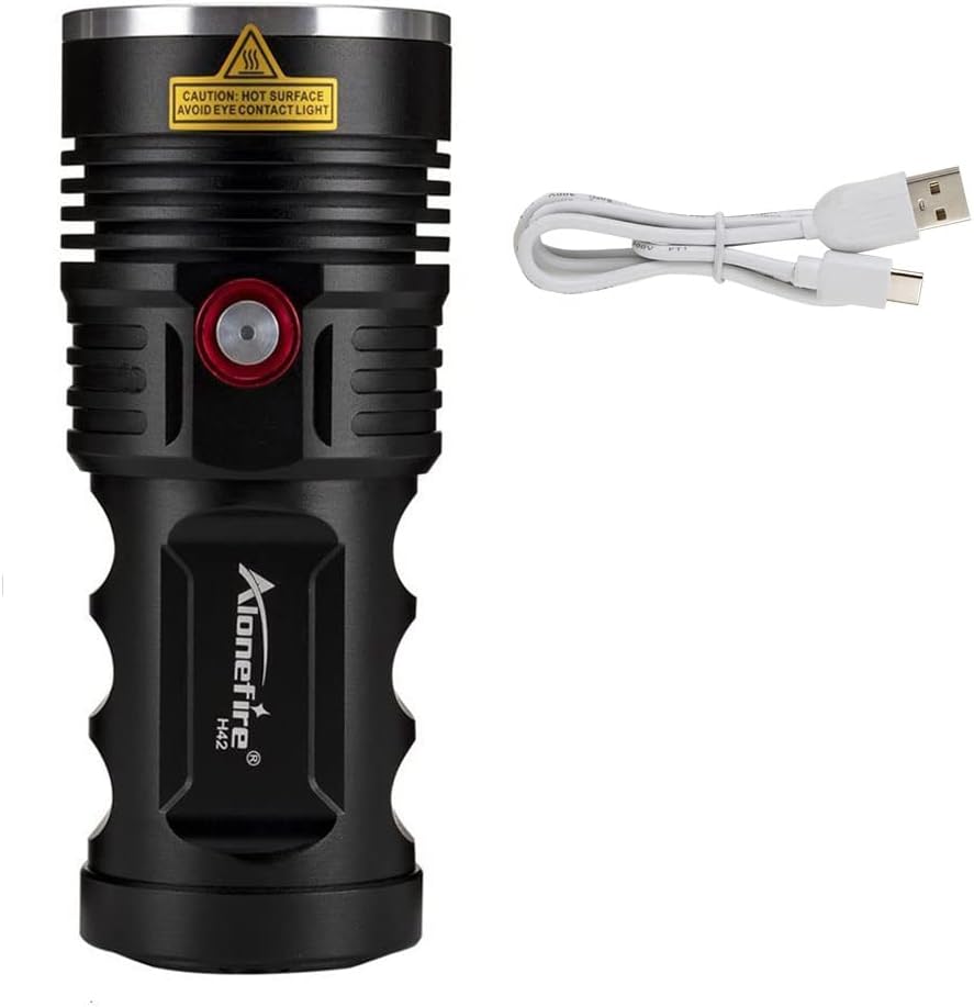 Lampe de poche tactique LED Extrême Lumineux USB Rechargeable Étanche 8000 Lumens Puissant 3PCS avec Indicateur de Charge, 4 x Batterie incluse pour la chasse en plein air Police Survie Militaire