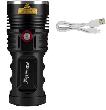 Lampe de poche tactique LED Extrême Lumineux USB Rechargeable Étanche 8000 Lumens Puissant 3PCS avec Indicateur de Charge, 4 x Batterie incluse pour la chasse en plein air Police Survie Militaire