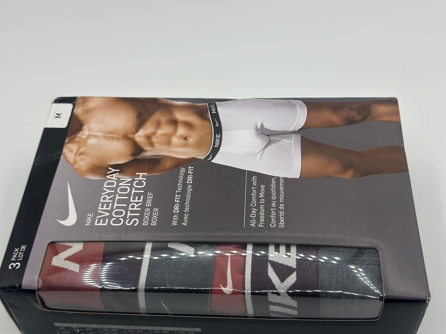 Lot de 3 boxers Nike Trunk neuf tailles M rouge/bordeau/gris